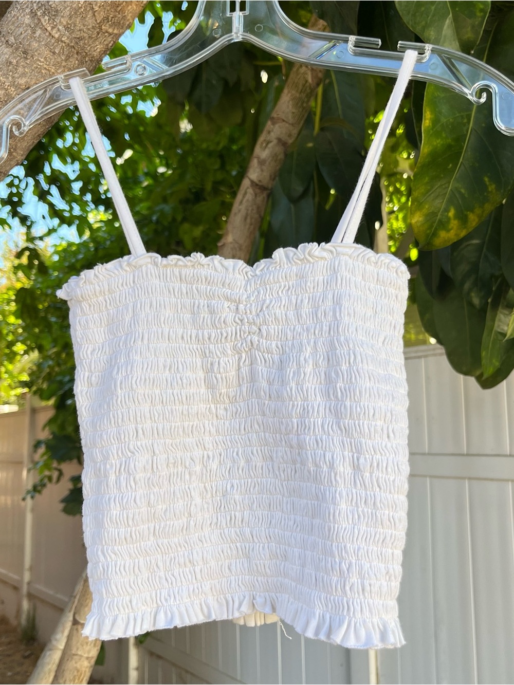 Brandy Melville White Ally Smocked Tank Top 🤍.